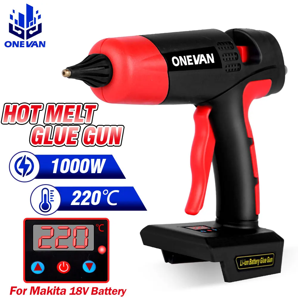 1000W 21V Hot Melt Glue Gun Cordless Rechargeable For 11mm Glue Stick Li-ion Battery Home DIY Repair Tool For Makita Battery 18V
1000W 21V Hot Melt Glue Gun Cordless Rechargeable For 11mm Glue Stick Li-ion Battery Home DIY Repair Tool For Makita Battery 18V