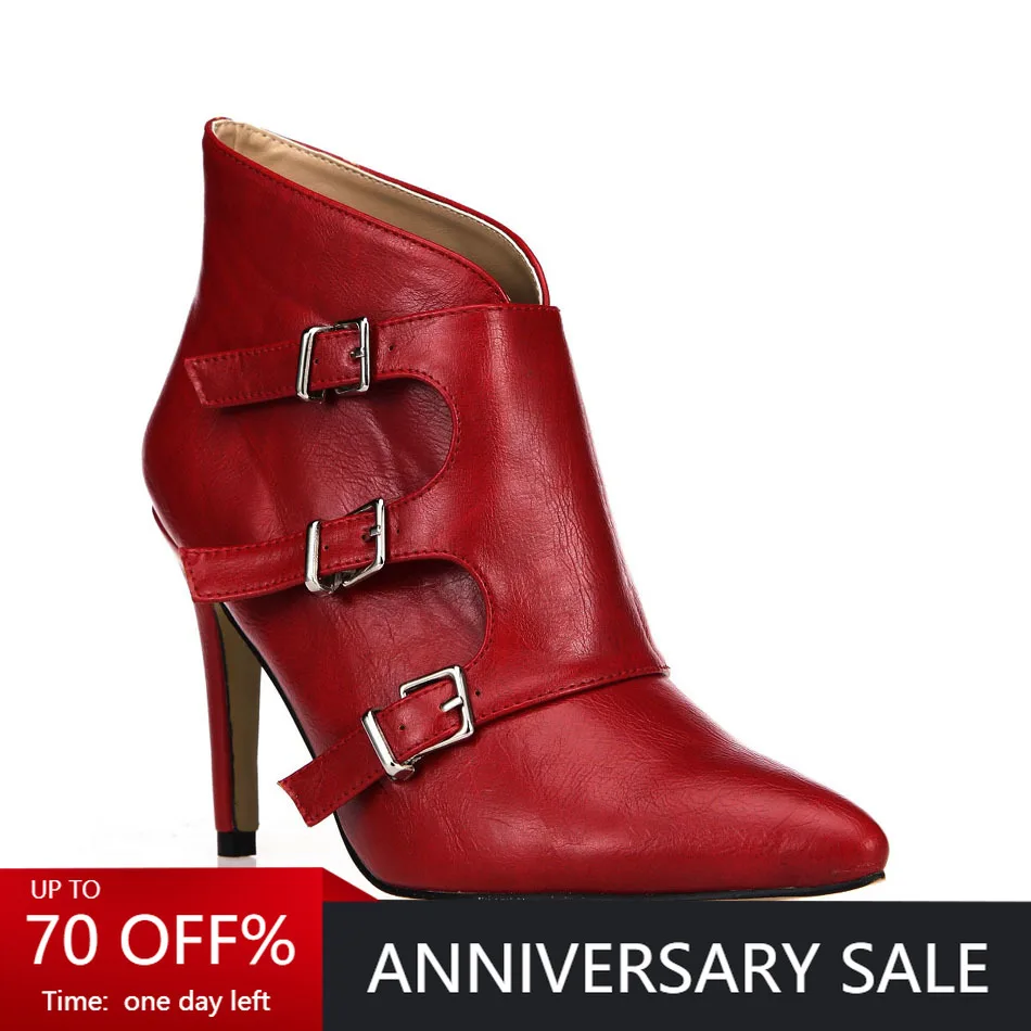 CHMILE CHAU Burgundy Sexy Party Shoes Women Pointed Toe Stiletto High Heels Buckles Ladies Ankle Boots Zapatos Mujer 70887BT-i1
CHMILE CHAU Burgundy Sexy Party Shoes Women Pointed Toe Stiletto High Heels Buckles Ladies Ankle Boots Zapatos Mujer 70887BT-i1