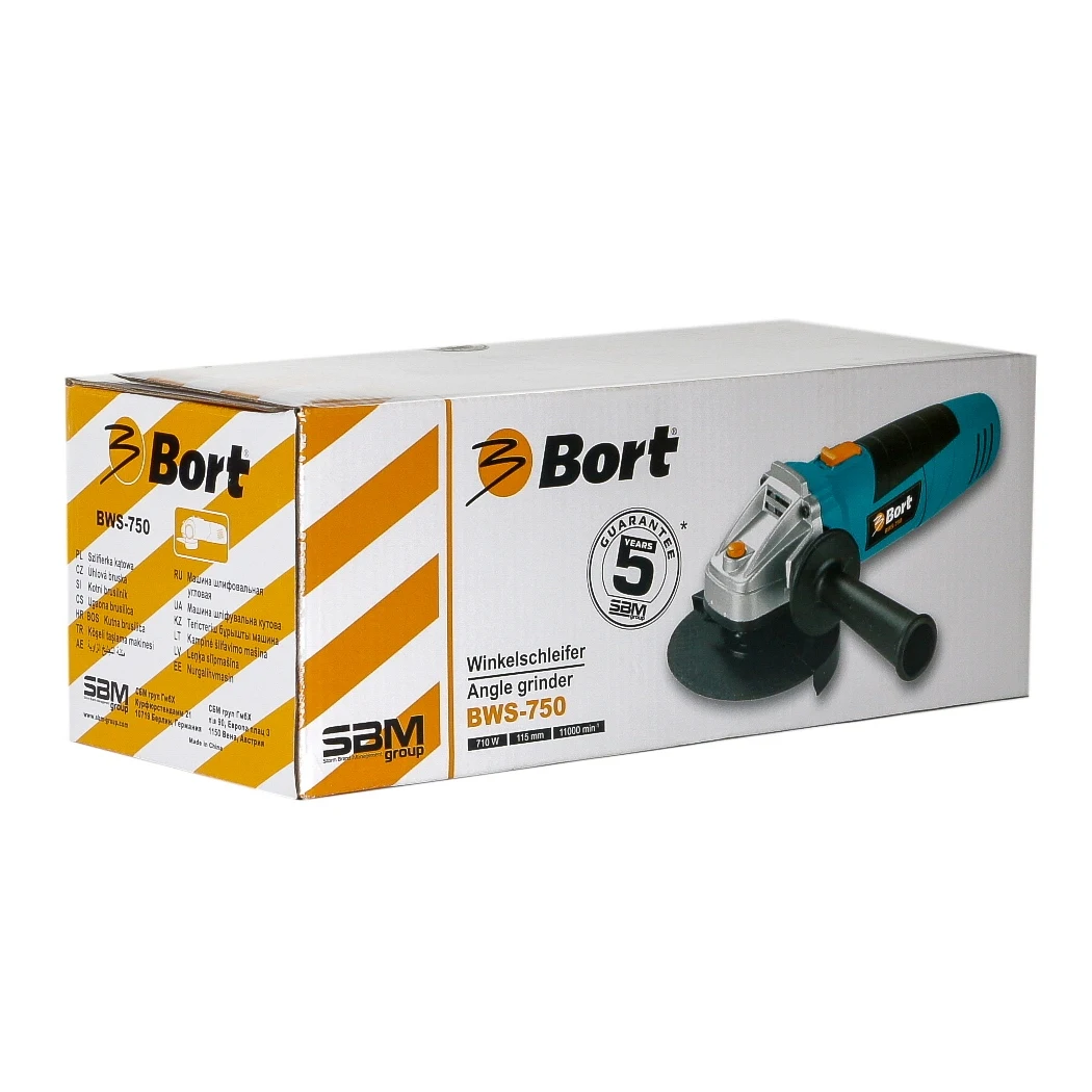 Машина шлифовальная угловая (болгарка) Bort BWS-750 (Мощность 710 Вт диск 115 мм