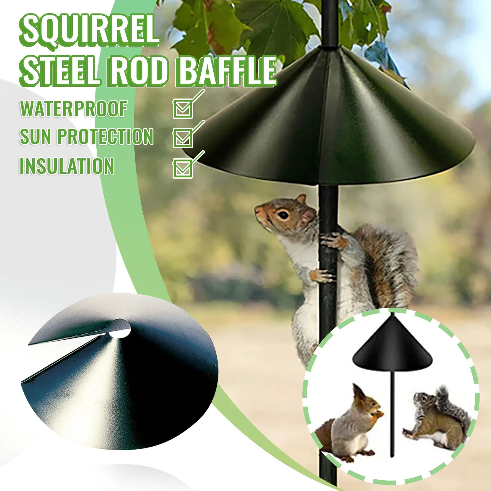 Squirrel Proof Baffle Wrap Guard Around Protects Hanging Bird Feeders Yard Garden Decoration Ornament Sculptures Pet Production 
Squirrel Proof Baffle Wrap Guard Around Protects Hanging Bird Feeders Yard Garden Decoration Ornament Sculptures Pet Production