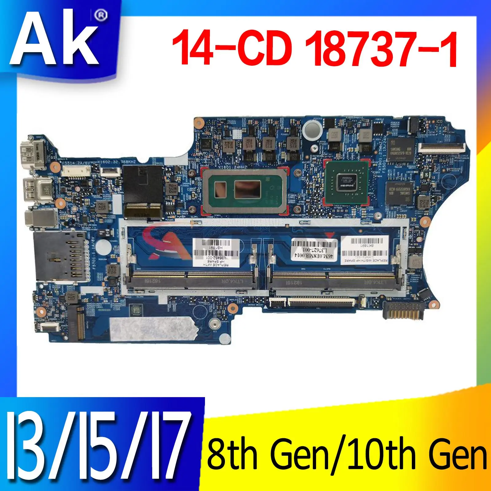 L36452-001 L36452-601 18737-1 mainboard For HP PAVILION X360 14-CD 14M-CD 14m-cd0000 Laptop Motherboard I3 I5 I7 CPU Mx130 2Gb
L36452-001 L36452-601 18737-1 mainboard For HP PAVILION X360 14-CD 14M-CD 14m-cd0000 Laptop Motherboard I3 I5 I7 CPU Mx130 2Gb