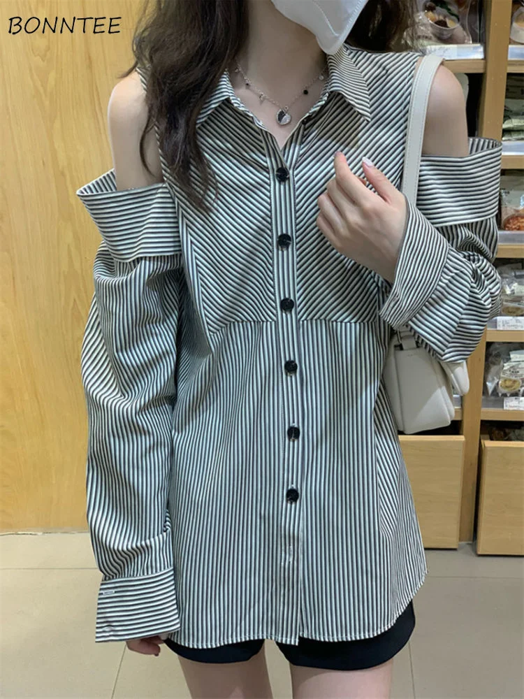 Striped Shirts Women Vintage Cozy Light Soft Ladies Daily Off-shoulder Casual Ins Harajuku Student Chic Breathable Mujer Clothes
Striped Shirts Women Vintage Cozy Light Soft Ladies Daily Off-shoulder Casual Ins Harajuku Student Chic Breathable Mujer Clothes