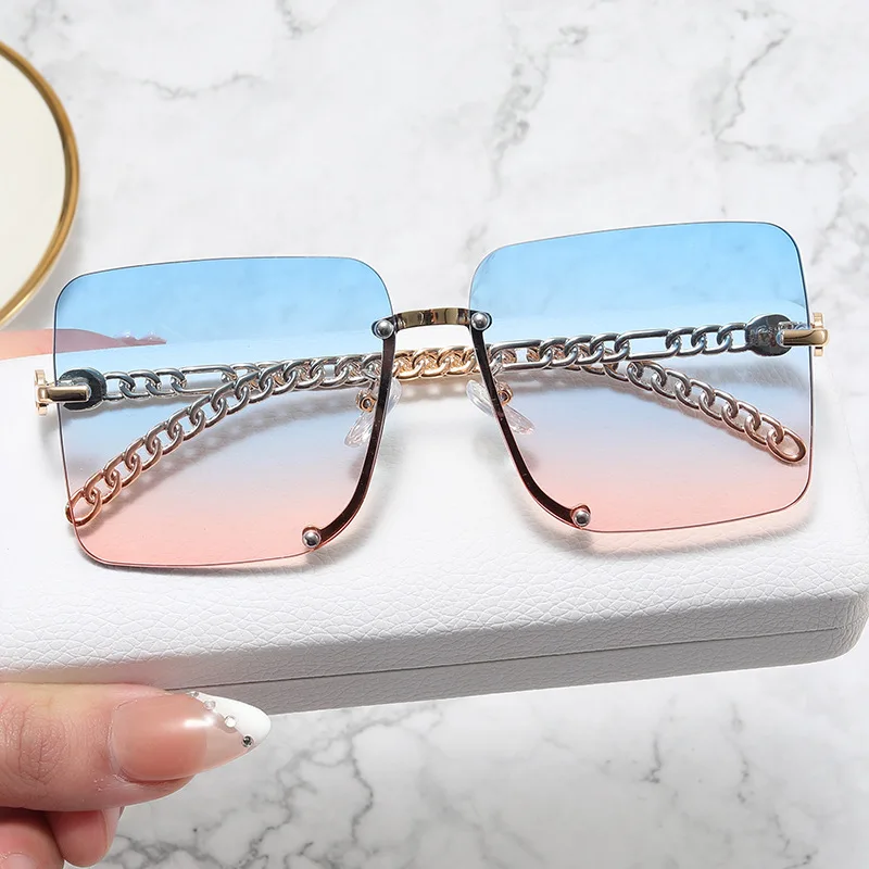 Oversized Rimless Women Sunglasses Golden Color Legs Metal Mens Eyeglasses UV400 Summer Outside Eyewear Vintage Goggles Gafas
Oversized Rimless Women Sunglasses Golden Color Legs Metal Mens Eyeglasses UV400 Summer Outside Eyewear Vintage Goggles Gafas
