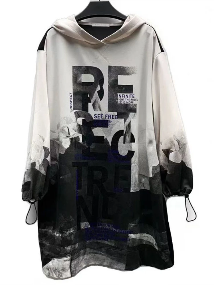 Толстовка Женская с длинным рукавом, повседневный Свободный свитшот контрастных цветов с надписью и рисунком, уличная одежда, весна-осень 
Толстовка Женская с длинным рукавом, повседневный Свободный свитшот контрастных цветов с надписью и рисунком, уличная одежда, весна-осень