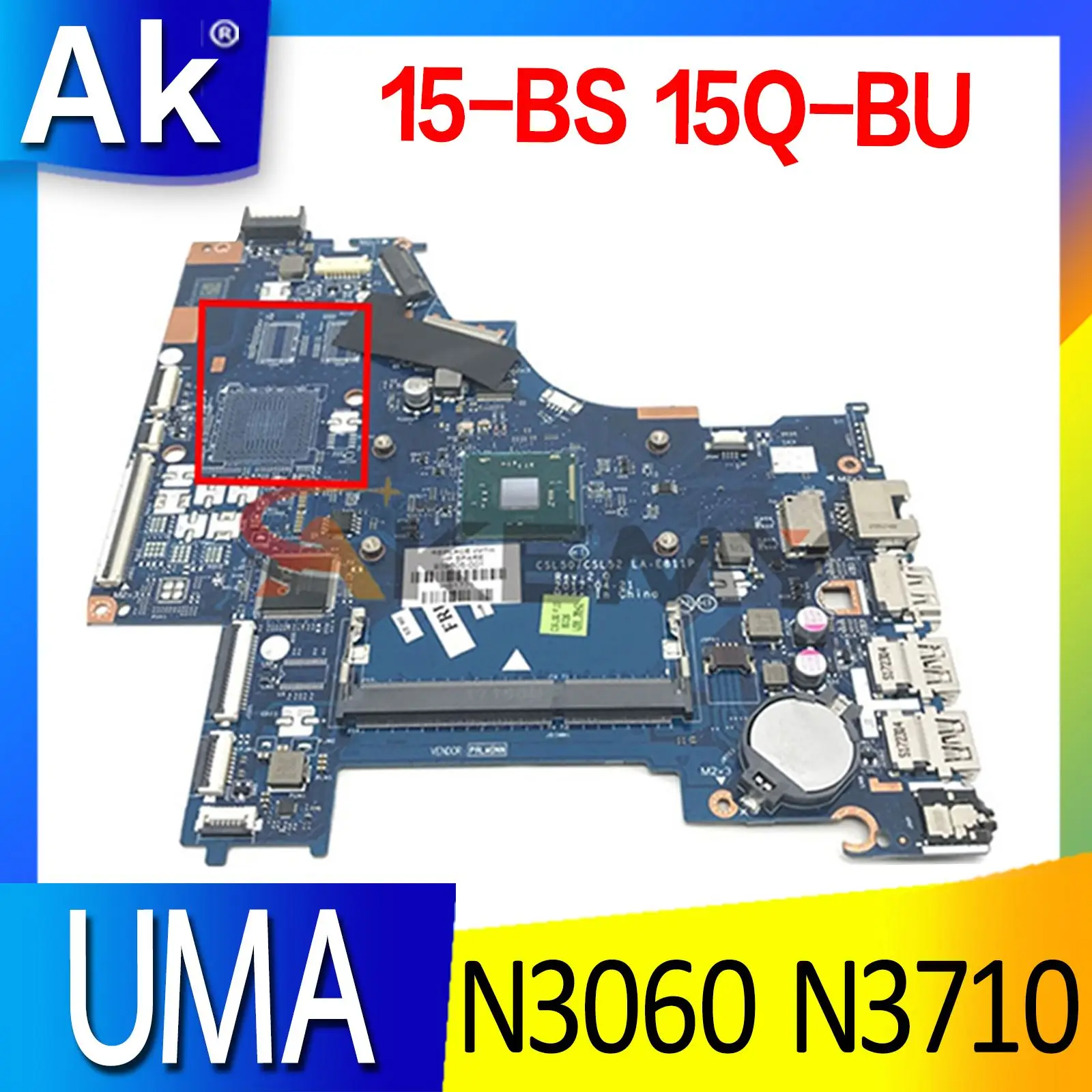 For HP PAVILION 15-BS 15Q-BU Laptop Motherboard Mainboard LA-E811P Motherboard With N3060 N3710 CPU
For HP PAVILION 15-BS 15Q-BU Laptop Motherboard Mainboard LA-E811P Motherboard With N3060 N3710 CPU