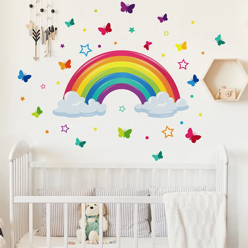 Removable Rainbow Wall Decals Waterproof PVC Butterfly Heart Star Vinyl Wall Sticker for Kids Girls Room Nursery Decoration
Removable Rainbow Wall Decals Waterproof PVC Butterfly Heart Star Vinyl Wall Sticker for Kids Girls Room Nursery Decoration