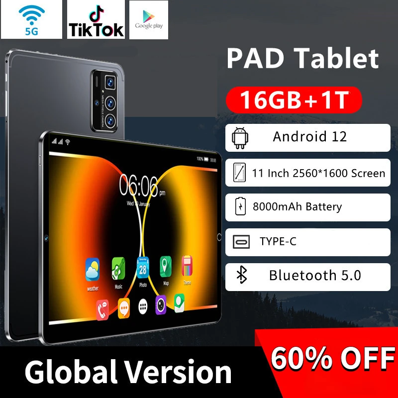Original Pad Pro4 Android12 Snapdragon 870 11Inch IPS 16GB 1TB 8800mAh 108MP WiFi, 5G Phone Call Google Play
Original Pad Pro4 Android12 Snapdragon 870 11Inch IPS 16GB 1TB 8800mAh 108MP WiFi, 5G Phone Call Google Play