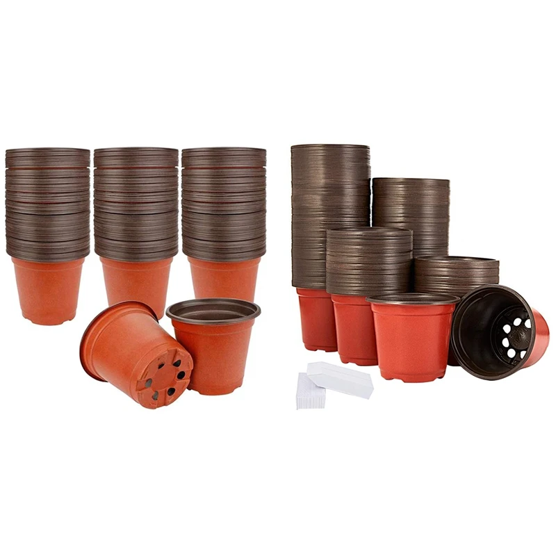 330 Pcs Plastic Plant Nursery Pots With 200 Plant Labels, 130 Pcs 4-Inch & 200 Pcs 6-Inch
330 Pcs Plastic Plant Nursery Pots With 200 Plant Labels, 130 Pcs 4-Inch & 200 Pcs 6-Inch