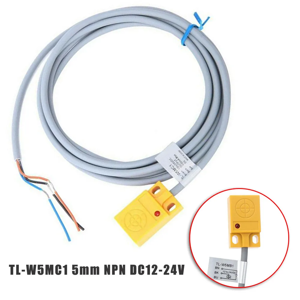Inductive Sensor Switch NO NPN 100mA 12-24V 3-wire 5mm DC Detecting Distance Non-contact Proximity 1.75m Cable
Inductive Sensor Switch NO NPN 100mA 12-24V 3-wire 5mm DC Detecting Distance Non-contact Proximity 1.75m Cable