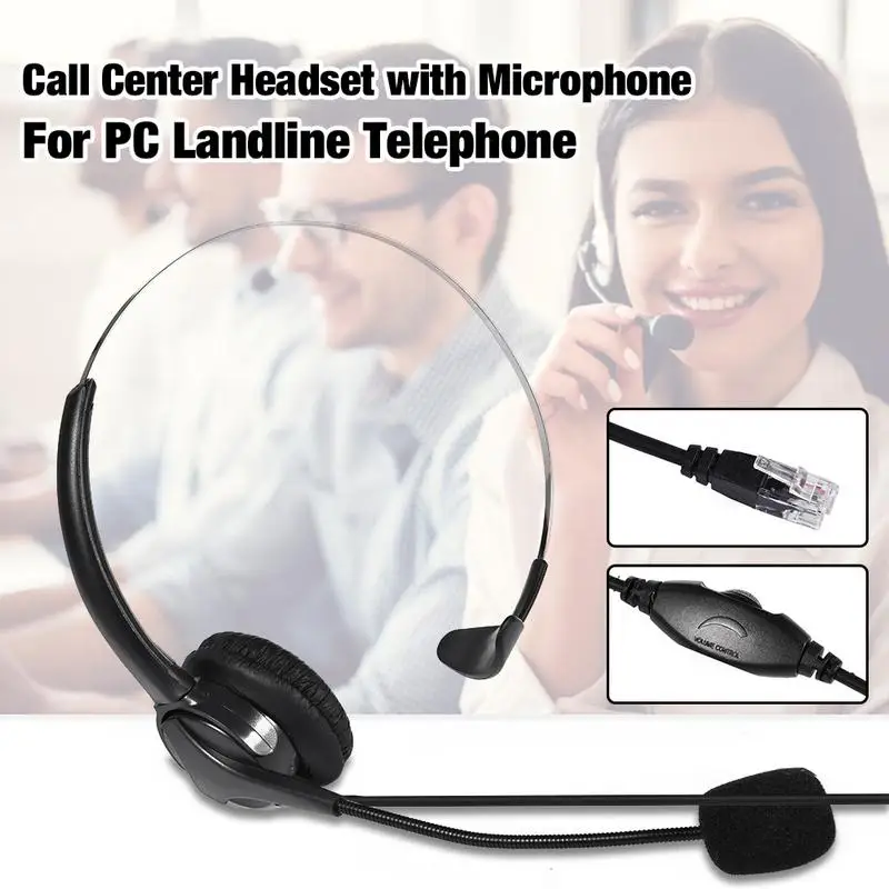 

For Call Center Single-Sided USB Headset With Mic Telephone Operator Headphone Noise Reduction HD Earphone For Customer Service