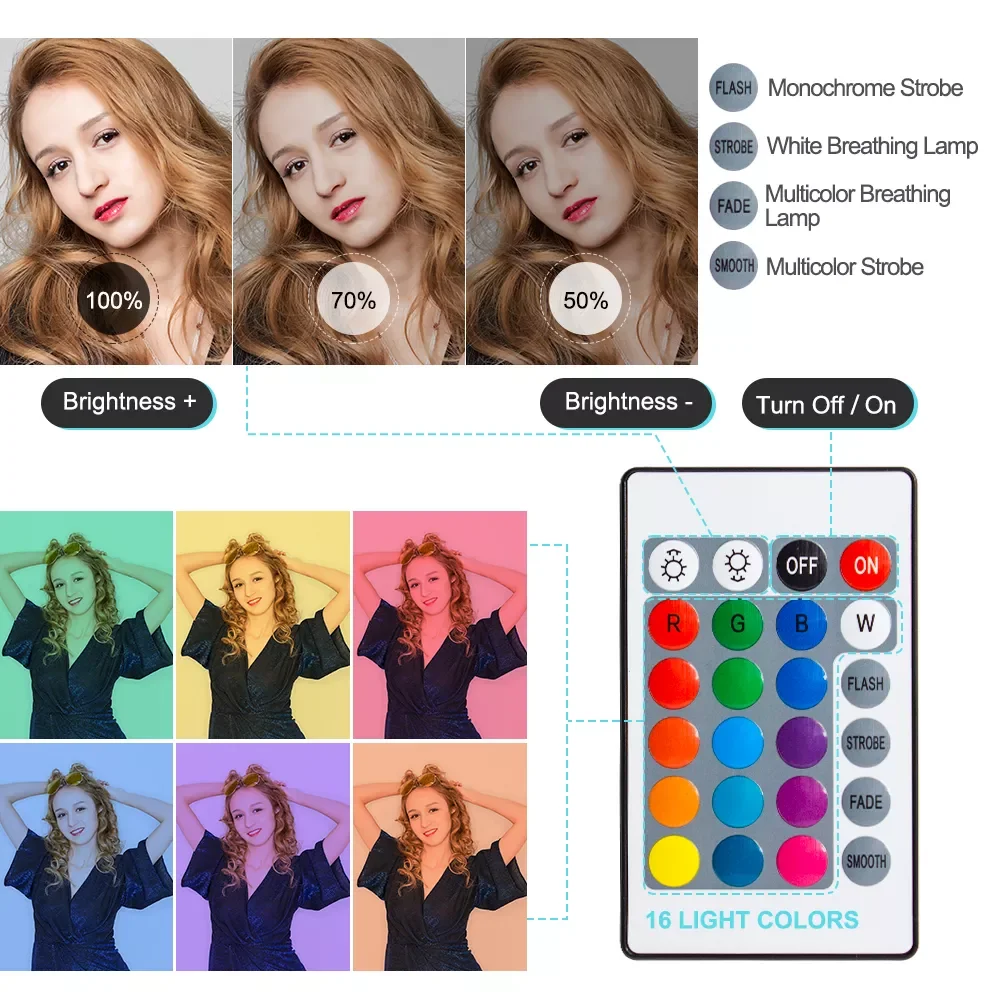 new 10 Inch Rgb Video Light 16Colors Rgb Ring Lamp For Phone with Remote Camera Studio Large Light Led USB Ring 26cm for Youtube
new 10 Inch Rgb Video Light 16Colors Rgb Ring Lamp For Phone with Remote Camera Studio Large Light Led USB Ring 26cm for Youtube