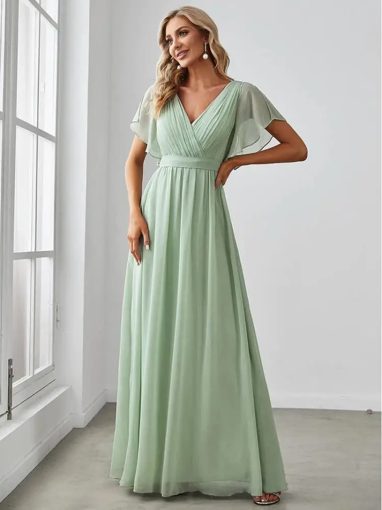 Elegant Evening dresses Long A LINE Short Sleeve V-Neck Chiffon Floor-Length Gown 2022 ever pretty of Simple Prom Women Dress
Elegant Evening dresses Long A LINE Short Sleeve V-Neck Chiffon Floor-Length Gown 2022 ever pretty of Simple Prom Women Dress