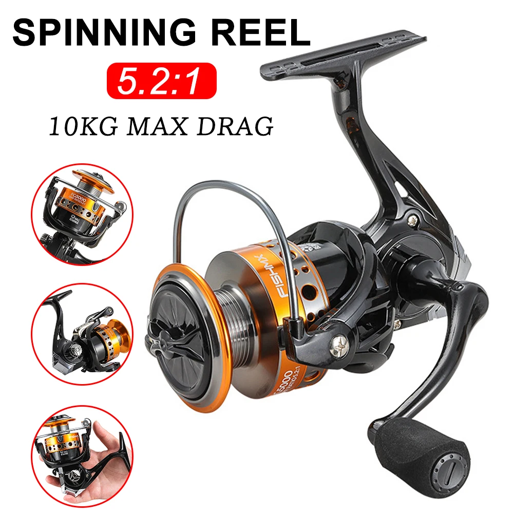 New Spinning Reel 2000-7000 Series Fishing Reel 10KG Max Drag 5.2:1 Gear Ratio Professional Sea Tackle Carp Fishing Accessories
New Spinning Reel 2000-7000 Series Fishing Reel 10KG Max Drag 5.2:1 Gear Ratio Professional Sea Tackle Carp Fishing Accessories