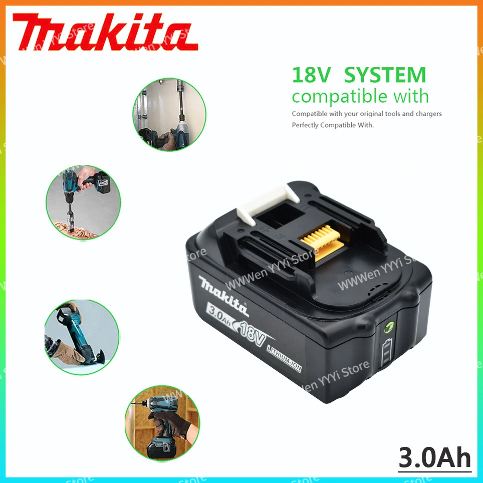 

Оригинальный аккумулятор Makita 18 в, 3000 мАч, аккумуляторная батарея для электроинструментов с зеркальной заменой литий-ионных аккумуляторов LXT BL1860B BL1860 BL1850 Ач
