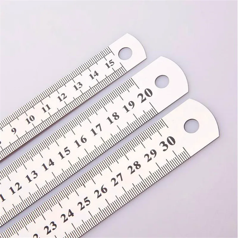 1PC 15/20/30cm Metal Double Side Scale Straight Ruler Measuring Tool for Teachers Students Stationery Sewing Drafting Supplies
1PC 15/20/30cm Metal Double Side Scale Straight Ruler Measuring Tool for Teachers Students Stationery Sewing Drafting Supplies