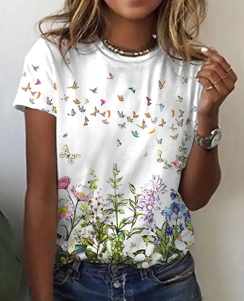 Весенне-летняя элегантная женская футболка Свободная Повседневная Топ с