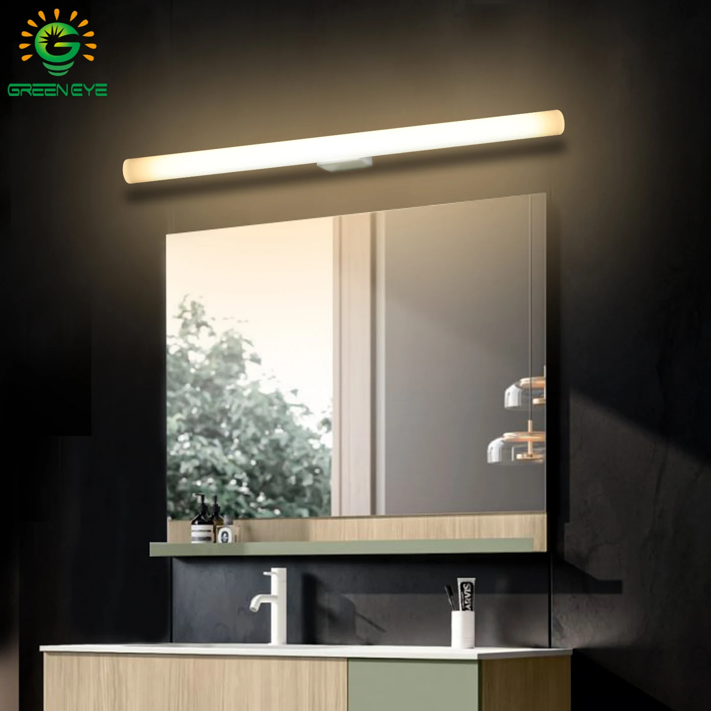 

Светодиодная настенная лампа для ванной комнаты, искусственное пространство, 30 см, 50 см, 220 В, современные комнатные настенные бра, лампа, Бел...
