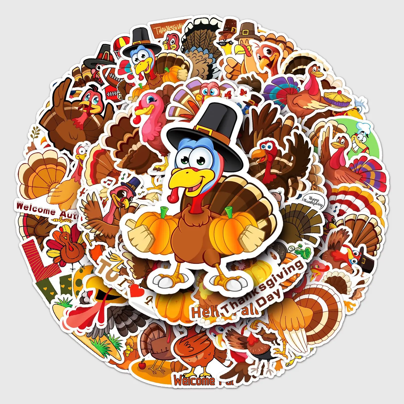 50Pcs Thanksgiving Turkey Stickers Cute Cartoon Animal Decals DIY Phone Laptop Holiday Party Gift Home Wall Decor Kids Toy B2
50Pcs Thanksgiving Turkey Stickers Cute Cartoon Animal Decals DIY Phone Laptop Holiday Party Gift Home Wall Decor Kids Toy B2