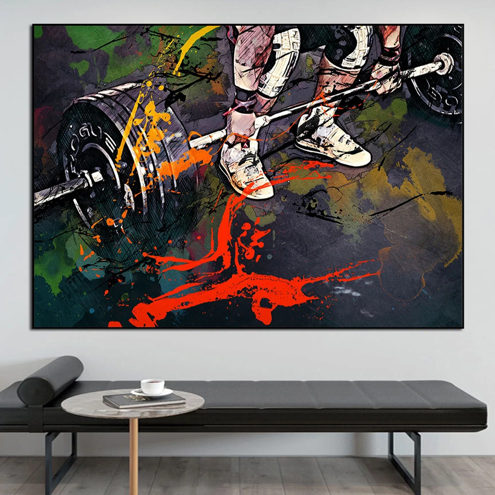 Sports Style Fitnessm Art Poster and Prints Wall Art Canvas Painting Abstract Watercolor Barbell Picture for Gym Room Home Decor
Sports Style Fitnessm Art Poster and Prints Wall Art Canvas Painting Abstract Watercolor Barbell Picture for Gym Room Home Decor