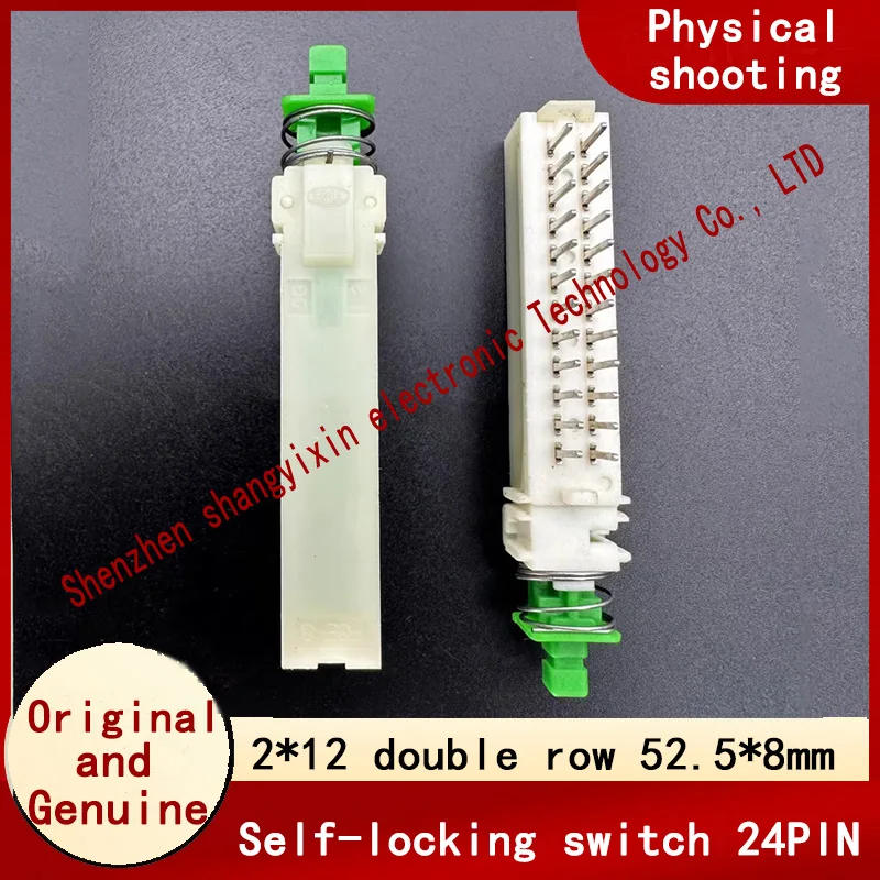 Самоблокирующийся переключатель 2*12, двухрядный, 24-контактный, с ключом замка, прямой переключатель, кнопка питания, кнопка звука 52,5*8 мм
Самоблокирующийся переключатель 2*12, двухрядный, 24-контактный, с ключом замка, прямой переключатель, кнопка питания, кнопка звука 52,5*8 мм