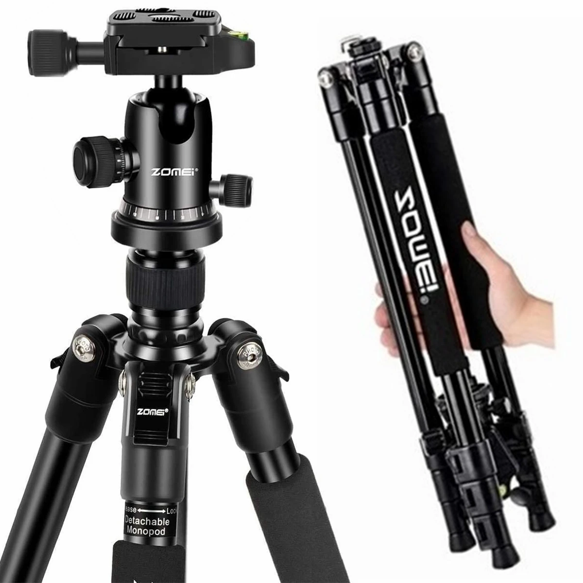 

Lightweight Portable Travel Camera Tripod with Macro Photography, 158.7cm 62.5in Tall, Max Load 8kg/18 Lbs, Aluminum Alloy Stand