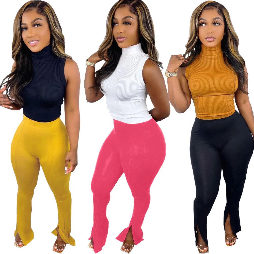 DN8640 Ladies Casual Pants Spring Summer Sexy Streetwear Solid Color High Waist Leggings Split Micro Flared Pants Women
DN8640 Ladies Casual Pants Spring Summer Sexy Streetwear Solid Color High Waist Leggings Split Micro Flared Pants Women