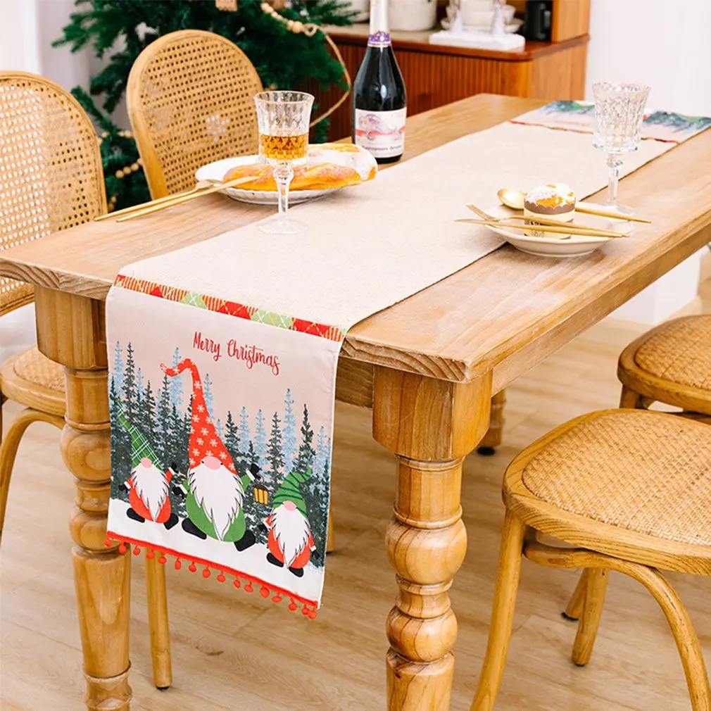 180 см Рождественская настольная дорожка с деревом гномами, настольная дорожка с креативным принтом, украшение для обеденного стола, дорожка для стола
180 см Рождественская настольная дорожка с деревом гномами, настольная дорожка с креативным принтом, украшение для обеденного стола, дорожка для стола