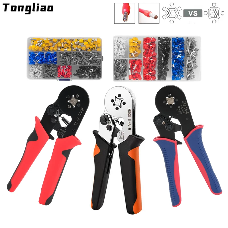 

Ferrule Crimping Tool SO 16-4 HSC8 6-4/6-6 Electrical Crimper Plier For Wire End Crimp Tube Terminals Electrical Circuit Repair