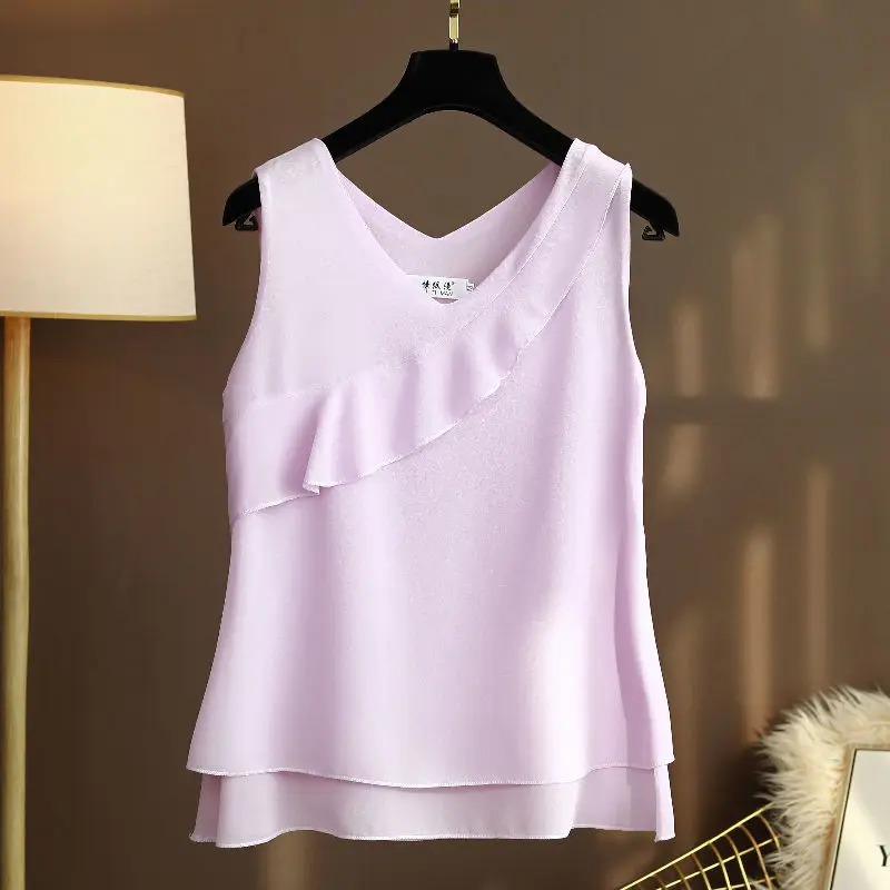 2022 Summer New Women Chiffon Blouses Sleeveless V-neck Shirt Loose Ruffles Vest Female Oversized 6XL Tops Blusas De Mujer
2022 Summer New Women Chiffon Blouses Sleeveless V-neck Shirt Loose Ruffles Vest Female Oversized 6XL Tops Blusas De Mujer