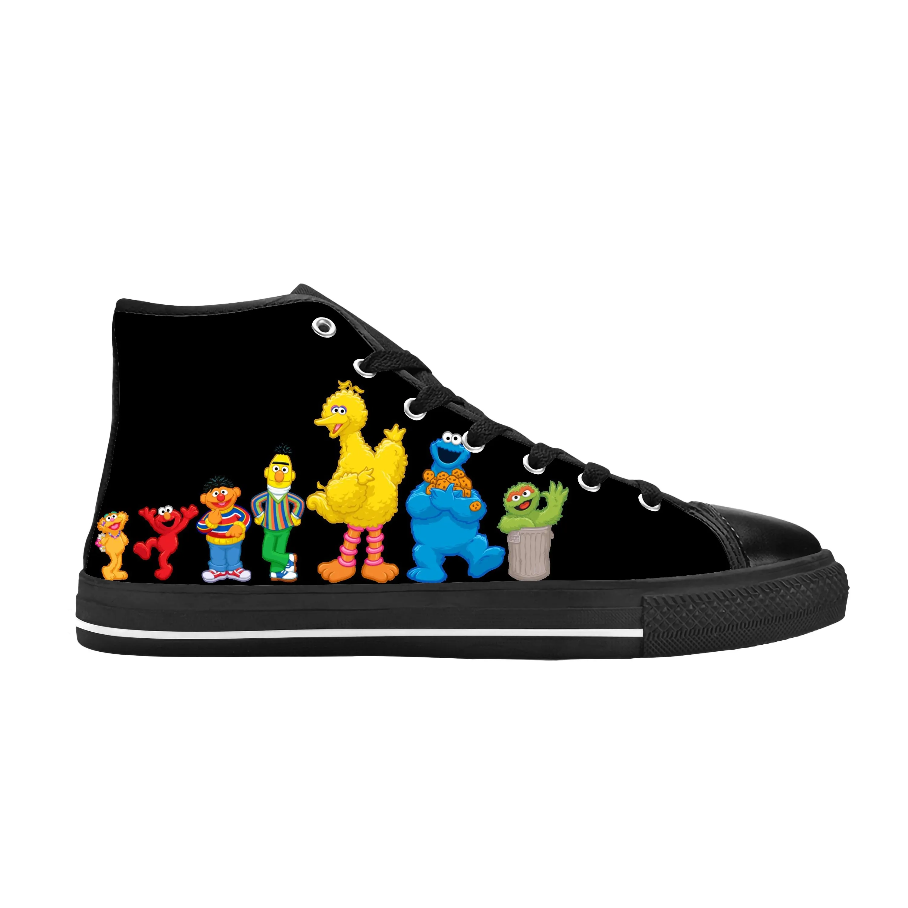 

Sesame Street Elmo Cookie Monster Muppet Cartoon Casual Cloth Shoes High Top Comfortable Breathable 3D Print Men Women Sneakers