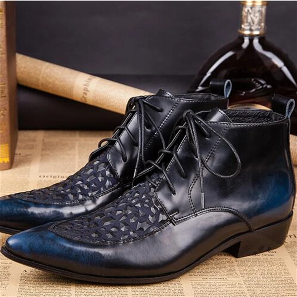 Black Cross-Tied Sequins Men Genuine Leather Pointed Toe Ankle Boots Plus Size 46 Fashion Party Wedding Business Dress Shoes
Black Cross-Tied Sequins Men Genuine Leather Pointed Toe Ankle Boots Plus Size 46 Fashion Party Wedding Business Dress Shoes