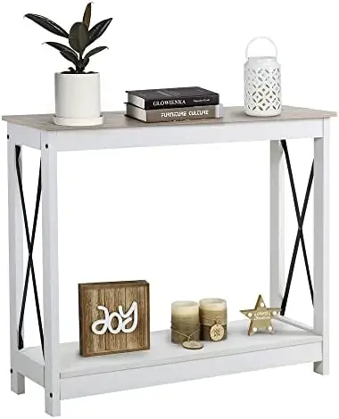 Console Sofa Table, Rustic 2 Tier X-Design Industrial Hallway/Entryway Table, Accent Side Tables with Storage Shelf for Living R
Console Sofa Table, Rustic 2 Tier X-Design Industrial Hallway/Entryway Table, Accent Side Tables with Storage Shelf for Living R