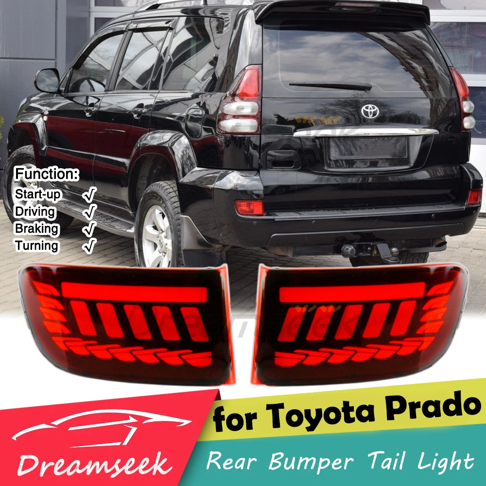 LED Rear Bumper Reflector Brake Tail Light For Toyota Land cruiser Prado LC120 FJ120 J12 2002-2010 W/ Red Dynamic Turn Signal
LED Rear Bumper Reflector Brake Tail Light For Toyota Land cruiser Prado LC120 FJ120 J12 2002-2010 W/ Red Dynamic Turn Signal