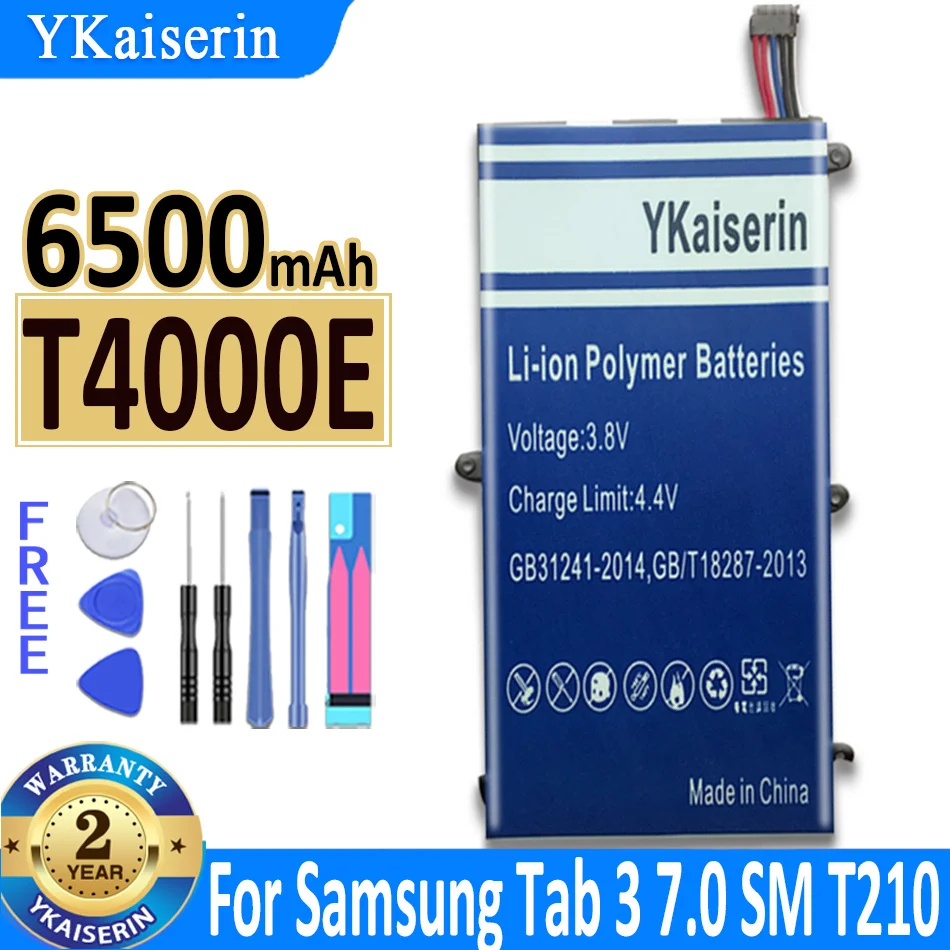 

Для планшета SAMSUNG T4000E, аккумулятор 6500 мАч для Samsung Galaxy Tab 3 Tab3 7,0 '', T211, T210, T215, T217A, SM-T210R T2105, P3210, P3200