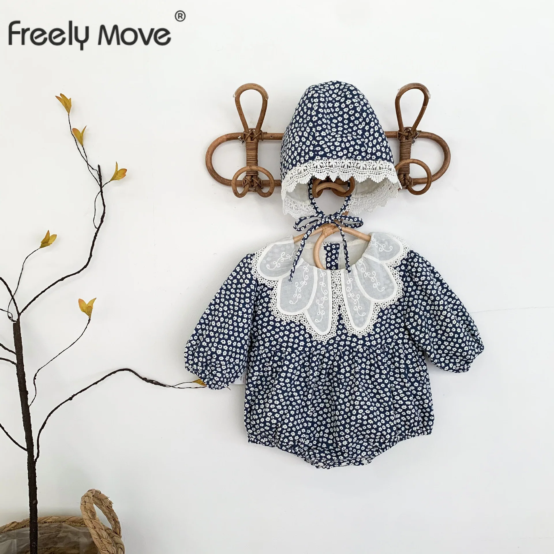 Freely Move Small Fresh Baby Romper With Hat Set Infant Vintage Floral Long Sleeve Jumpsuit Toddler Baby Girls Clothes Autumn
Freely Move Small Fresh Baby Romper With Hat Set Infant Vintage Floral Long Sleeve Jumpsuit Toddler Baby Girls Clothes Autumn