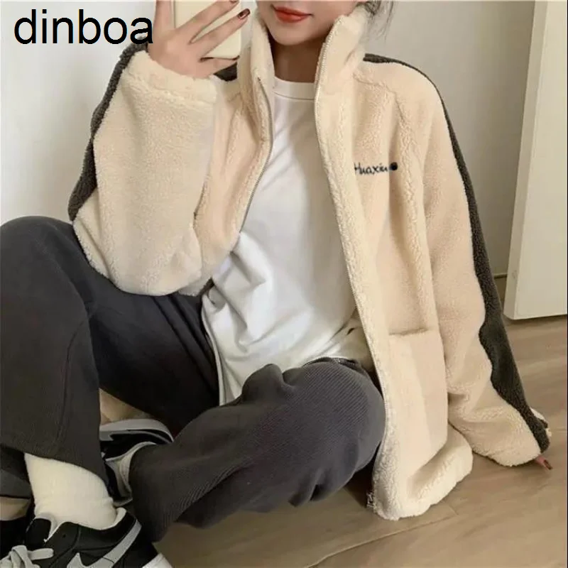 Deeptown Women Jacket Gothic Harajuku Sweatshirt with Zipper Lambs Wool Oversized Jackets Thick Warm Winter Coats Korean Fashion 
Deeptown Women Jacket Gothic Harajuku Sweatshirt with Zipper Lambs Wool Oversized Jackets Thick Warm Winter Coats Korean Fashion