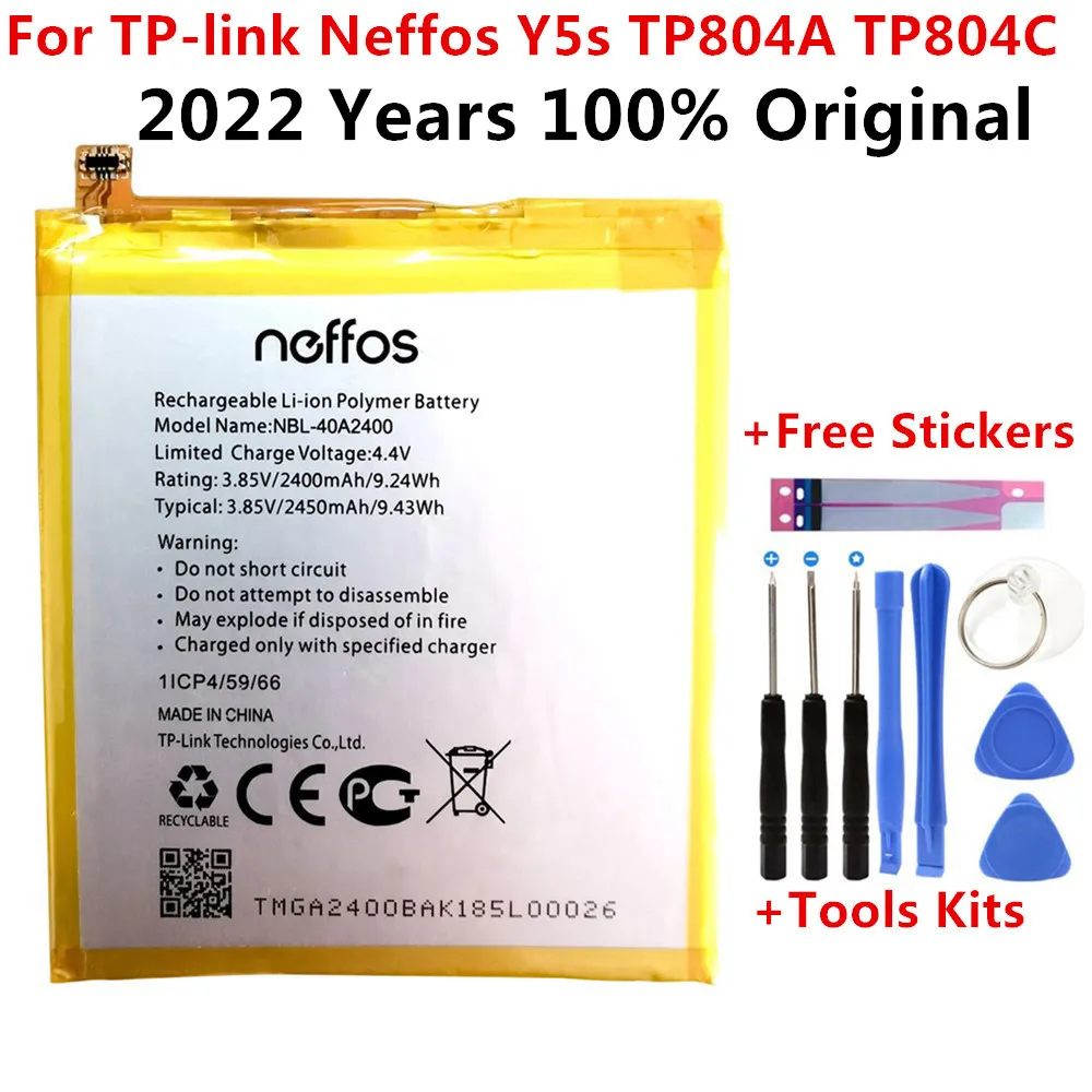 

New 2450mah High Quality NBL-40A2400 Battery for TP-link Neffos Y5s TP804A TP804C Cell Phone Battery +Tools Kits
