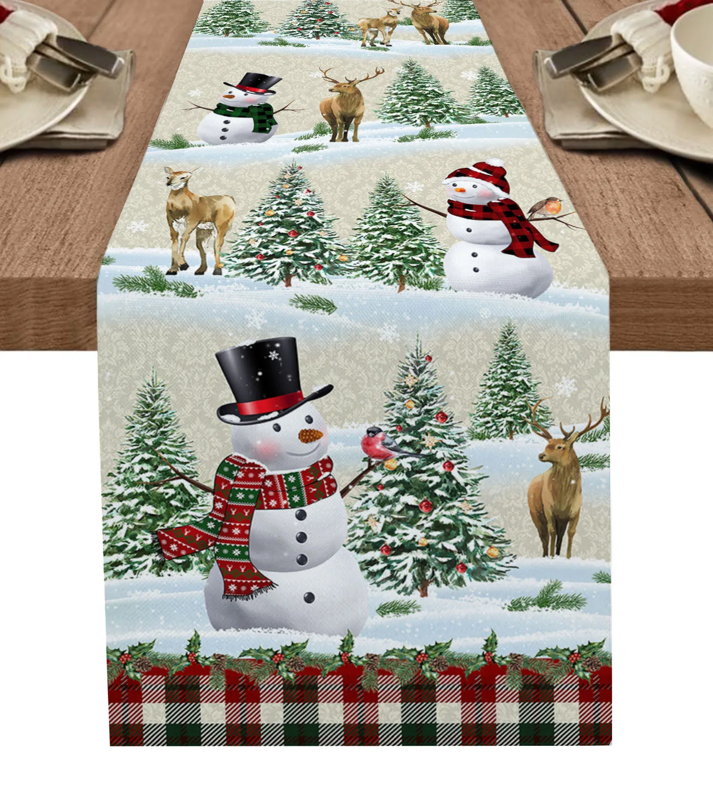 Christmas Elk Snowman Fir Tree Table Runner Modern Kitchen Dining Decoration Table Runner Wedding Holiday Decor Table Cloth 
Christmas Elk Snowman Fir Tree Table Runner Modern Kitchen Dining Decoration Table Runner Wedding Holiday Decor Table Cloth