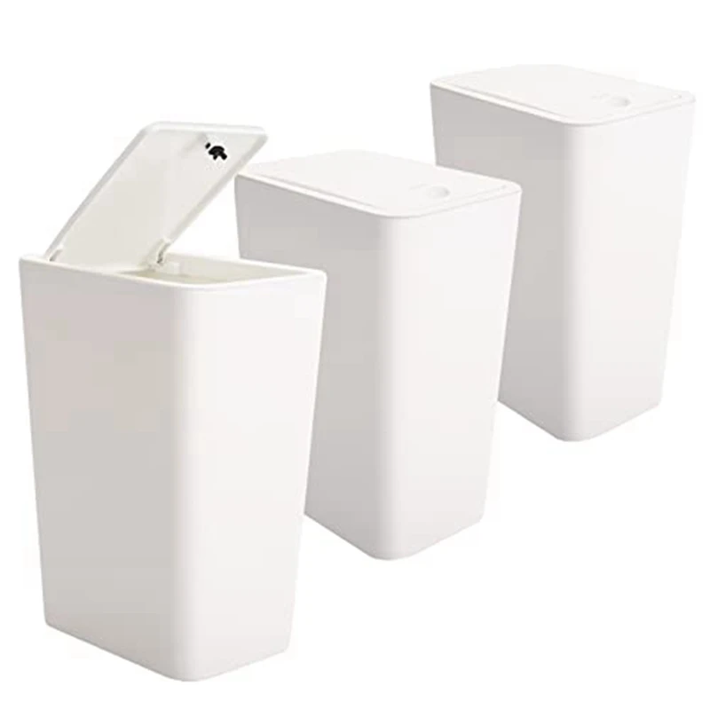 3 Packs 10 L / 2.6 Gallon Trash Can White Mini Trash Cans With Lid Top Press, Waste Basket
3 Packs 10 L / 2.6 Gallon Trash Can White Mini Trash Cans With Lid Top Press, Waste Basket