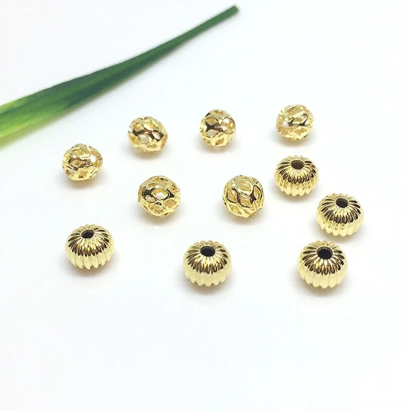 100 Pcs/set 18K Gold Spacer Beads Pumpkin Beads Small Gold Beading Accessories Bracelet Necklace DIY Handmade Beaded Material
100 Pcs/set 18K Gold Spacer Beads Pumpkin Beads Small Gold Beading Accessories Bracelet Necklace DIY Handmade Beaded Material