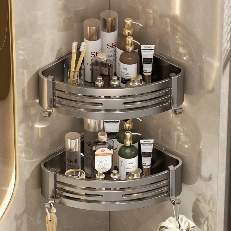 Perforation-free Bathroom Storage Rack Space Aluminum Traceless Adhesive Corner Bathroom Shelf Bathroom Accessories
Perforation-free Bathroom Storage Rack Space Aluminum Traceless Adhesive Corner Bathroom Shelf Bathroom Accessories