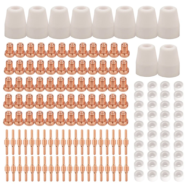 150Pcs PT31 LG40 Plasma Cutter Electrode Tips Cup Extended Consumables Kit For PT-31 CUT40 CUT50 HYC50D PLC50D HYC410
150Pcs PT31 LG40 Plasma Cutter Electrode Tips Cup Extended Consumables Kit For PT-31 CUT40 CUT50 HYC50D PLC50D HYC410