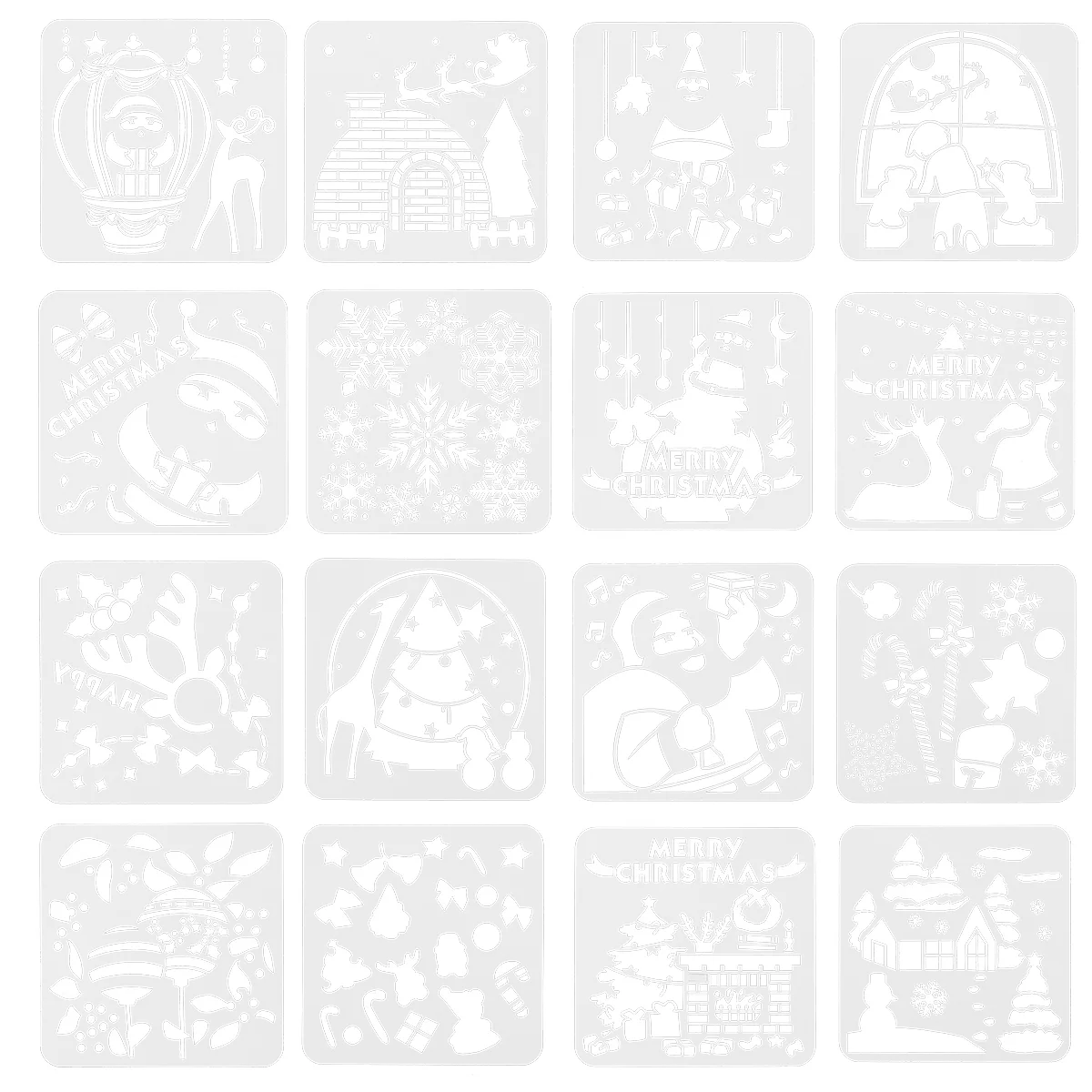 16 Sheets DIY Christmas Painting Template Crafts Drawing Stencil Template 
16 Sheets DIY Christmas Painting Template Crafts Drawing Stencil Template