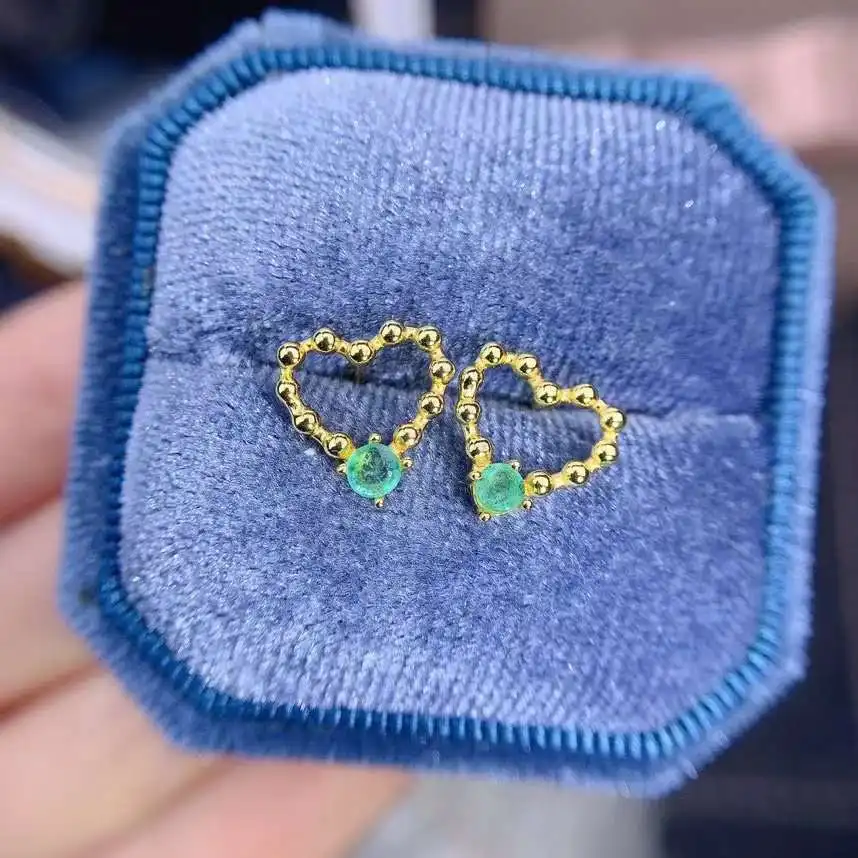 Elegant romantic heart natural green Emerald stud earrings 925 silver Natural gemstone earring women girl earrings fine jewelry
Elegant romantic heart natural green Emerald stud earrings 925 silver Natural gemstone earring women girl earrings fine jewelry