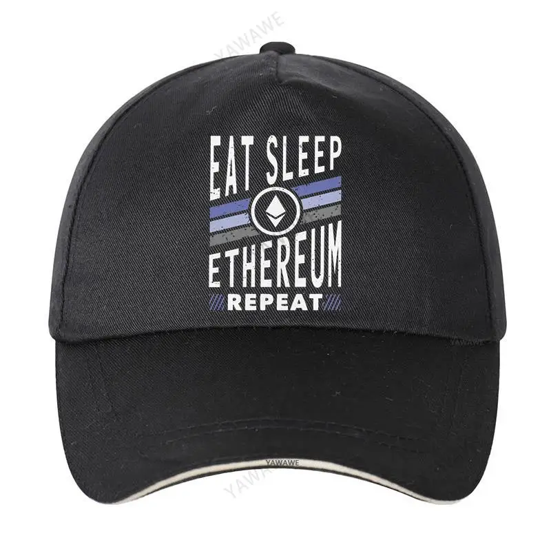 

Retro Design Eat Sleep Ethereum Snapback Cap Men Blockchain Crypto Dad hat Cryptocurrency Solid Sunhat Cotton Baseball Cap Gift
