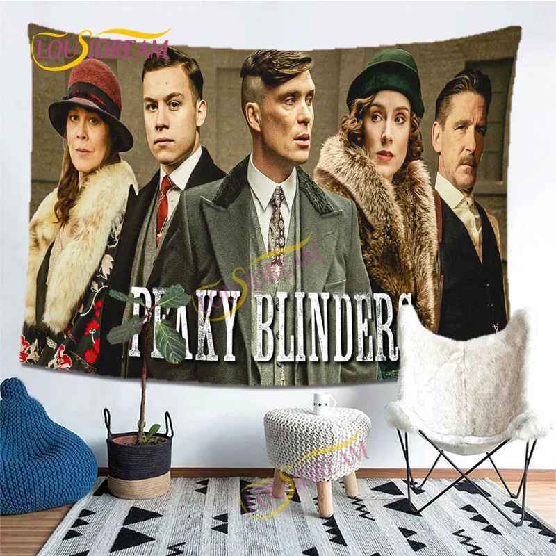 

Psychedelic British gangster tapestry style popular hippie Peaky Blinders tablecloth beach home mural decorative tapestry.
