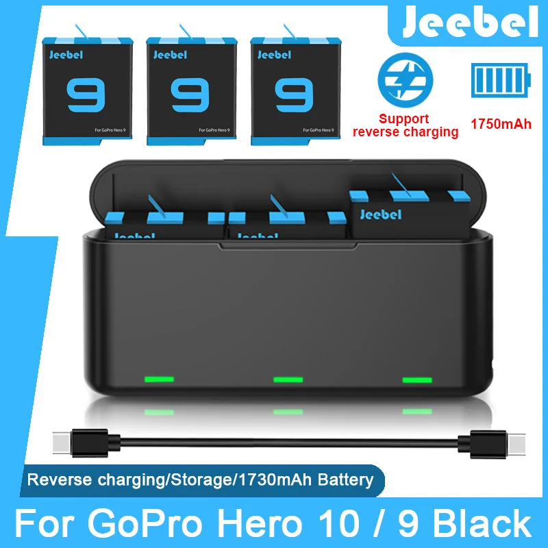 GoPro 10 9 Battery Charger Support Reverse Charging Storage Case 1750mAh Rechargeable Batteries For Go Pro Hero 10 9 Accessories
GoPro 10 9 Battery Charger Support Reverse Charging Storage Case 1750mAh Rechargeable Batteries For Go Pro Hero 10 9 Accessories