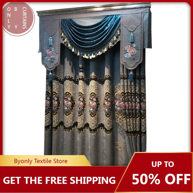 Luxury Embroidered Curtains for Living Room Curtains for Bedroom Wedding Windows Backdrop Blackout Valance European Decorative
Luxury Embroidered Curtains for Living Room Curtains for Bedroom Wedding Windows Backdrop Blackout Valance European Decorative