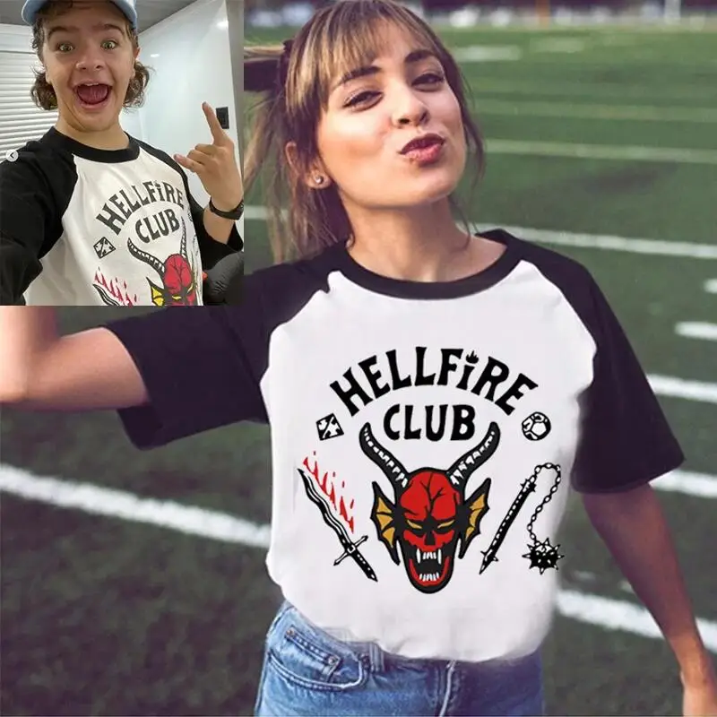 Hellfire Club T Shirts Satan Head Graphic Fashion Women Crop Top Harajuku Streetwear Loose T shirt Summer Party Man Women Tops
Hellfire Club T Shirts Satan Head Graphic Fashion Women Crop Top Harajuku Streetwear Loose T shirt Summer Party Man Women Tops