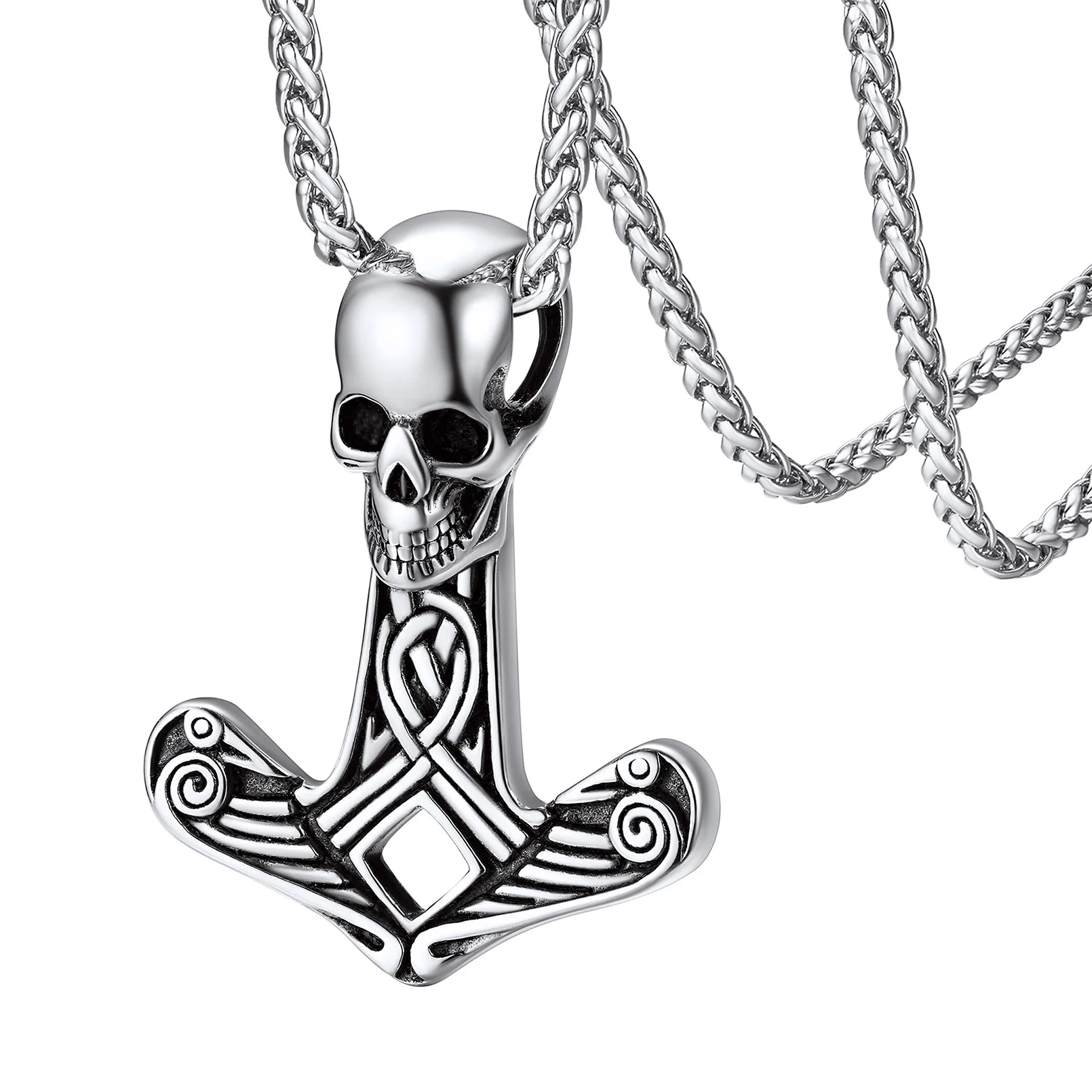 ChainsPro Norse Viking Odin Sword Gungnir Spear Head Pendant Necklace for Men Women with Sturdy Wheat Chain CP975
ChainsPro Norse Viking Odin Sword Gungnir Spear Head Pendant Necklace for Men Women with Sturdy Wheat Chain CP975